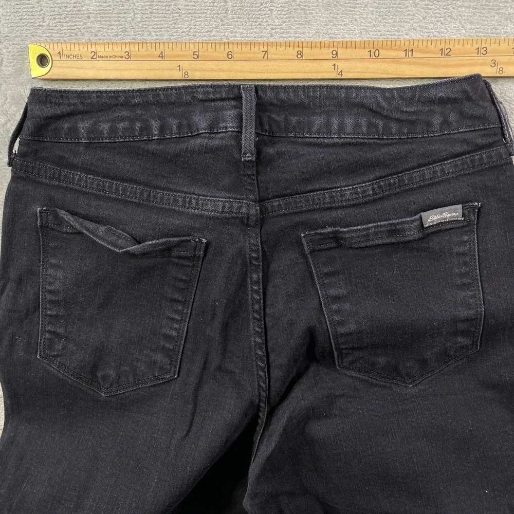 Eddie Bauer Jeans Curvy Womens 8‎ Black Boot Cut Stretch Denim Mid Rise Outdoor